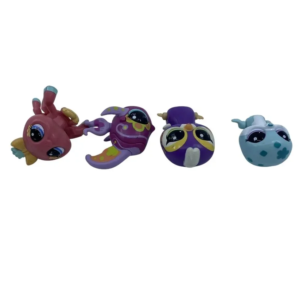 Littlest Pet Shop Set of 4 Walkables Angelfish, Seal, Spider, Penguin